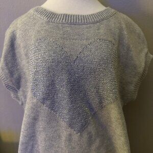 Old Navy Gray Sweater Dress w Sparkly Silver Heart! Size 3T